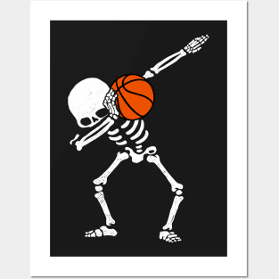 Halloween Dabbing Skeleton BASKETBALL T-Shirt Skeleton Dab Posters and Art